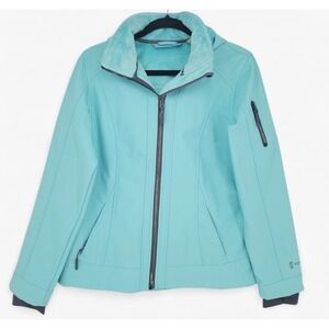 Free Country Womens MP Aeries Super Softshell Jacket Teal Hooded‎